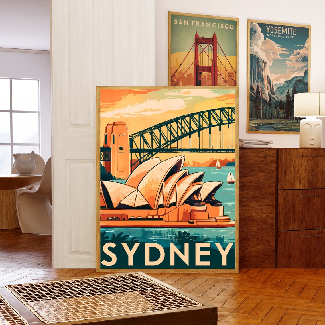Sydney Australia Opera House Harbour Bridge Vintage Travel Poster - Image 5