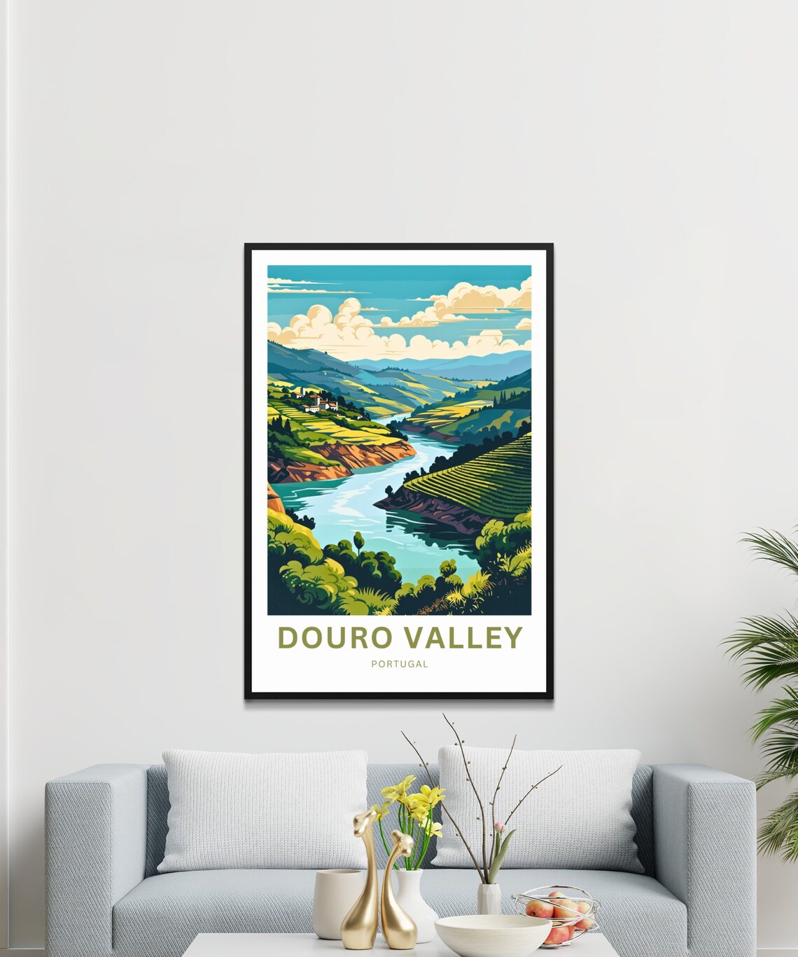 Douro Valley Portugal Terraced Vineyard River Vintage Travel Poster - Image 3