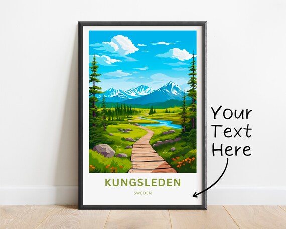 Kungsleden Sweden Alpine Mountain Trail Hiking Travel Poster