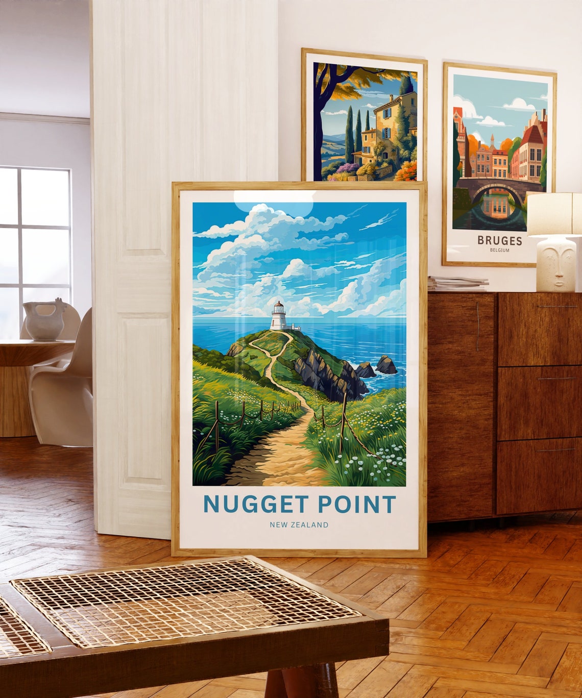 Personalized Nugget Point New Zealand Lighthouse View Poster - Image 5