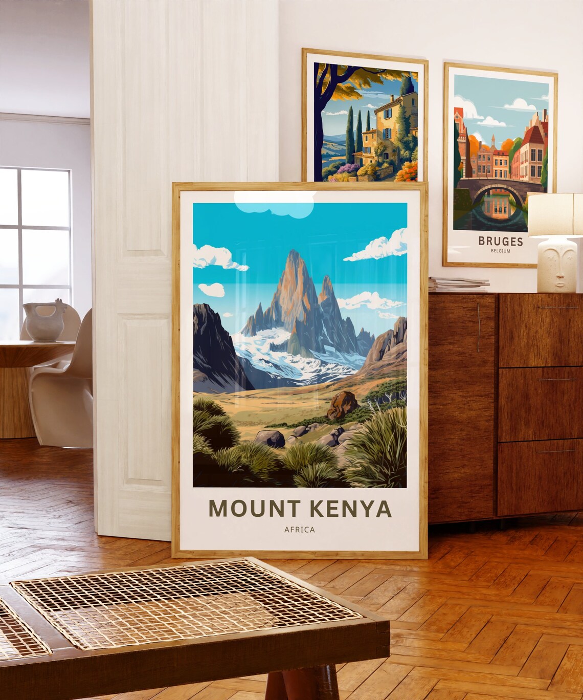 Personalized Mount Kenya Africa Alpine Peaks Custom Travel Poster - Image 3