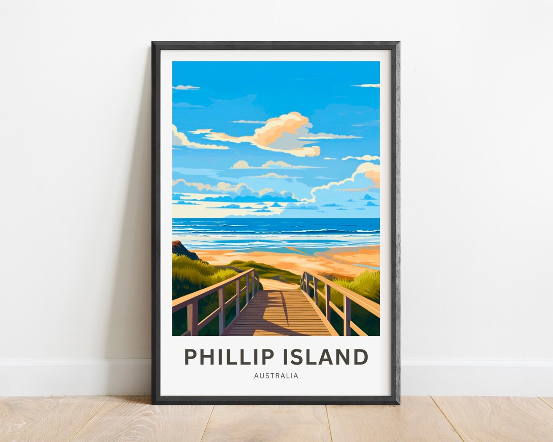 Phillip Island Australia Beach Boardwalk Ocean View Travel Poster