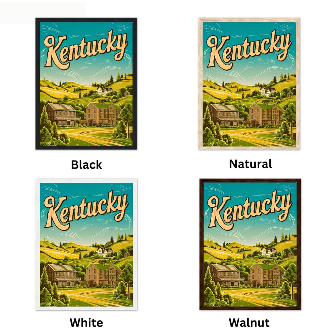 Kentucky Vintage Rolling Hills Farmhouse Countryside Charm Poster - Image 4