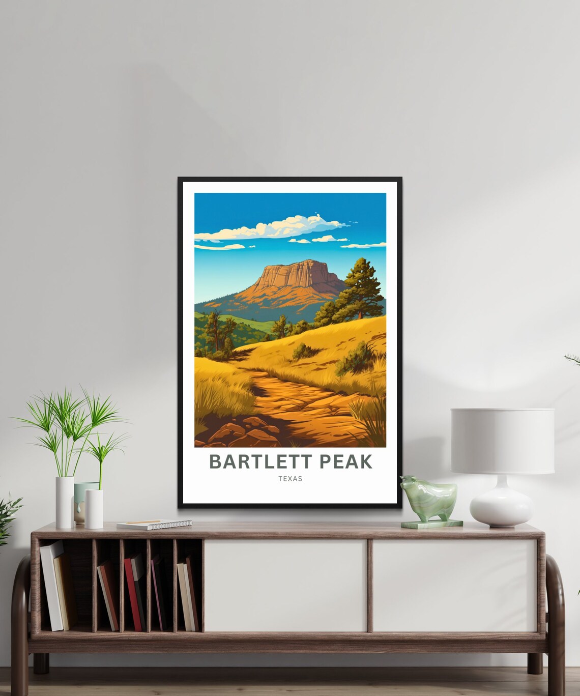 Bartlett Peak Texas Red Rock Mesa Golden Trail Travel Poster - Image 3