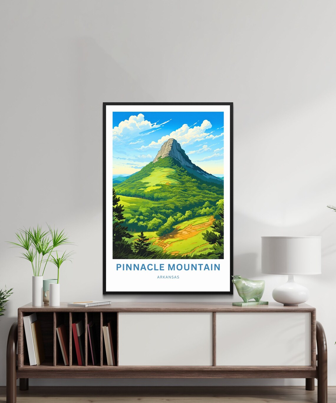 Pinnacle Mountain Arkansas Green Summit Hiking Vista Travel Poster - Image 2