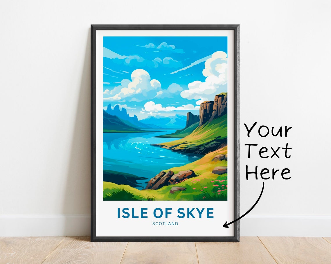 Isle of Skye Scotland Coastal Cliffs Personalized Text Poster