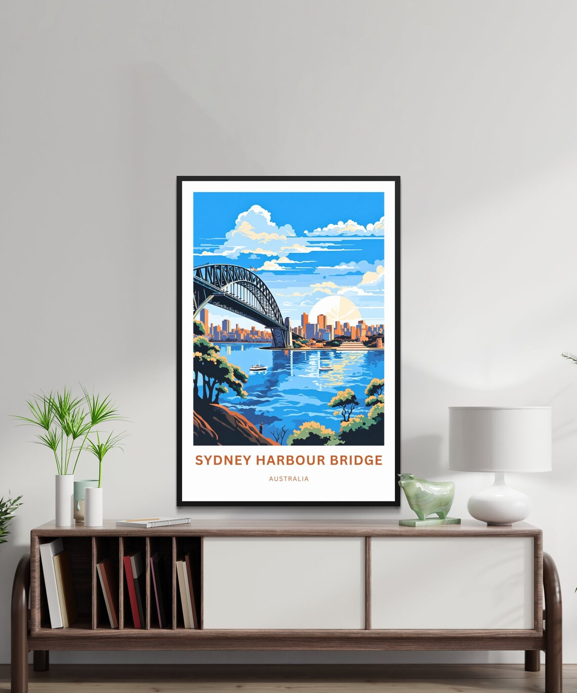 Sydney Harbour Bridge Australia Daytime Skyline Travel Poster - Image 2