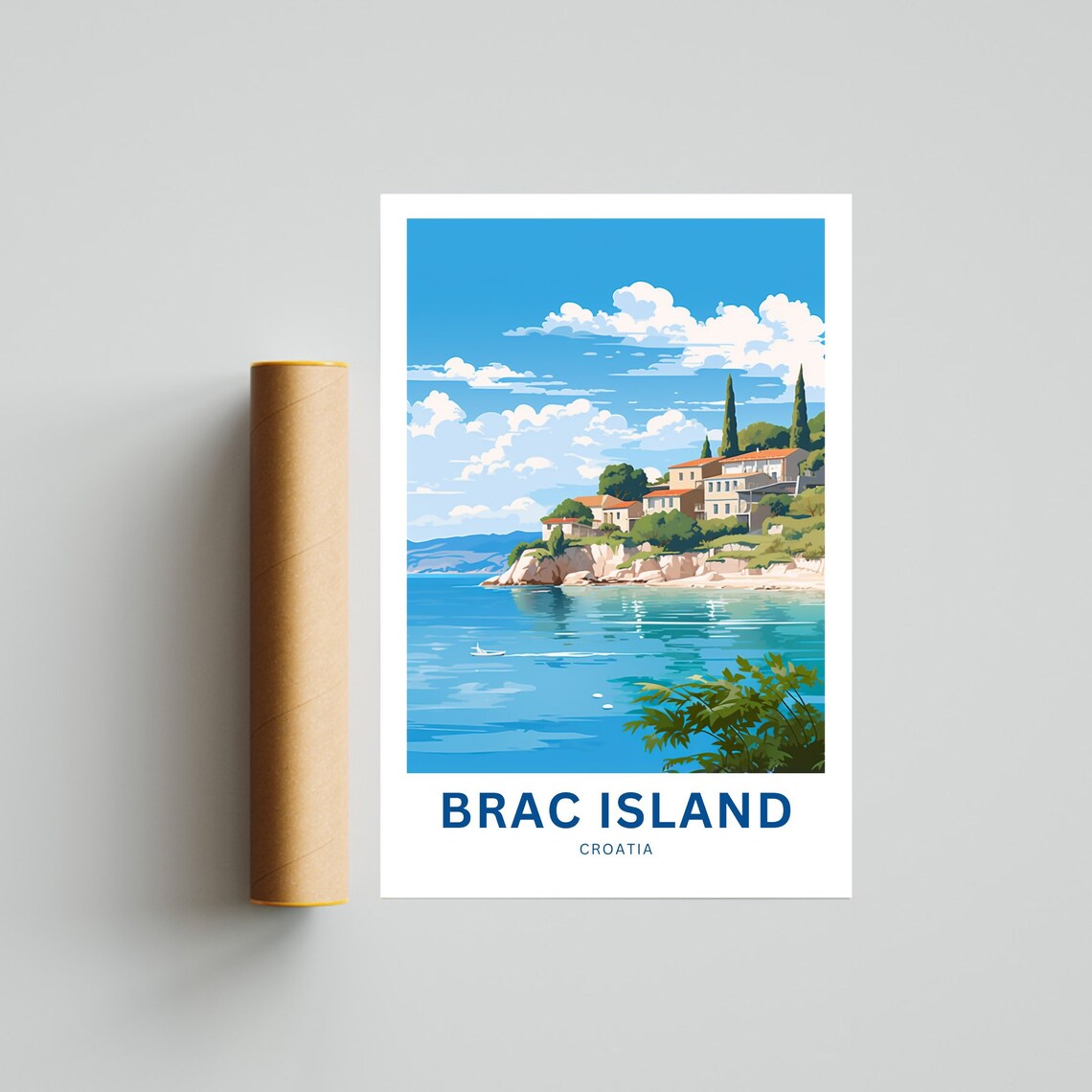 Brac Island Croatia Personalized Cliffside Village Sea Poster - Image 4
