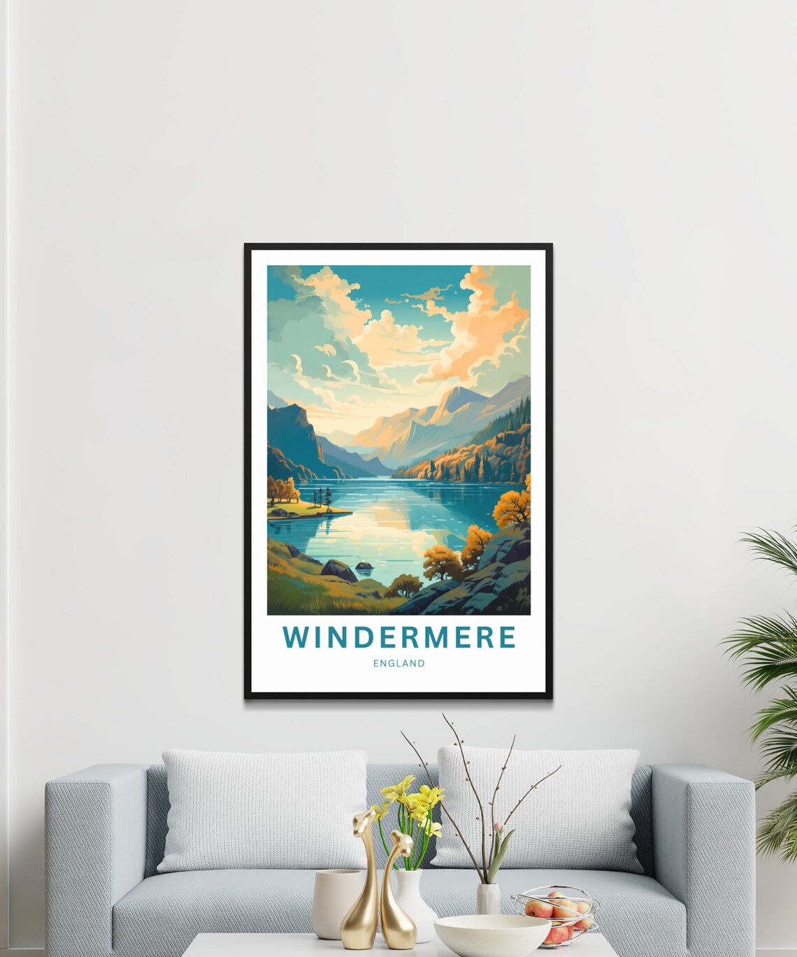 Windermere Lake Travel Poster, England Wall Art - Image 3