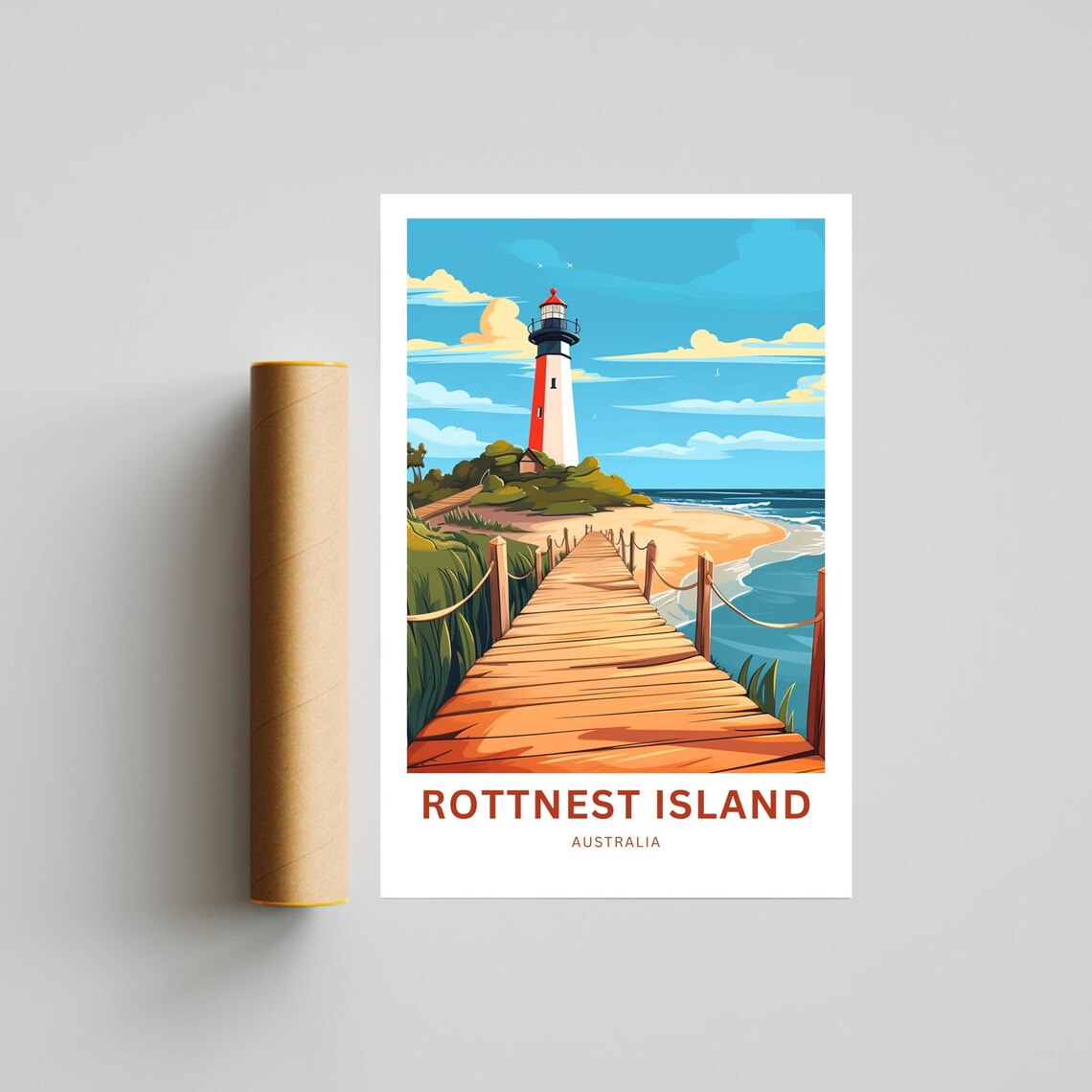 Rottnest Island Australia Lighthouse Boardwalk Travel Poster - Image 4