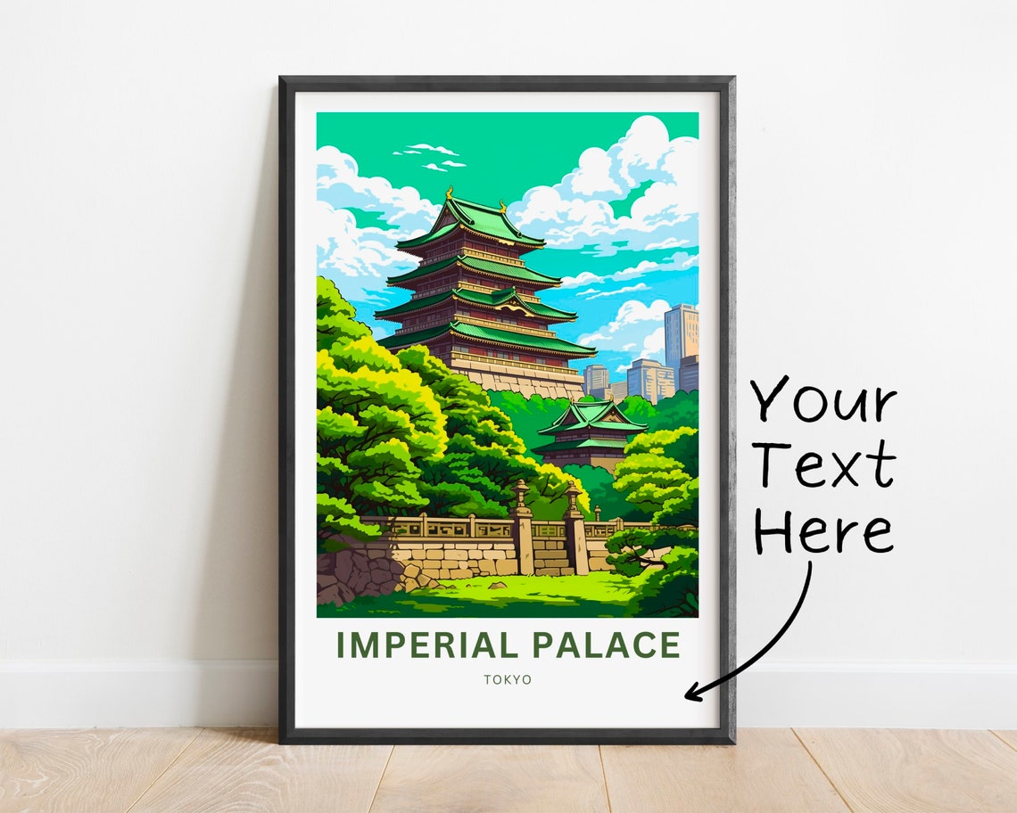 Personalized Imperial Palace Tokyo Japan Pagoda Style Travel Poster