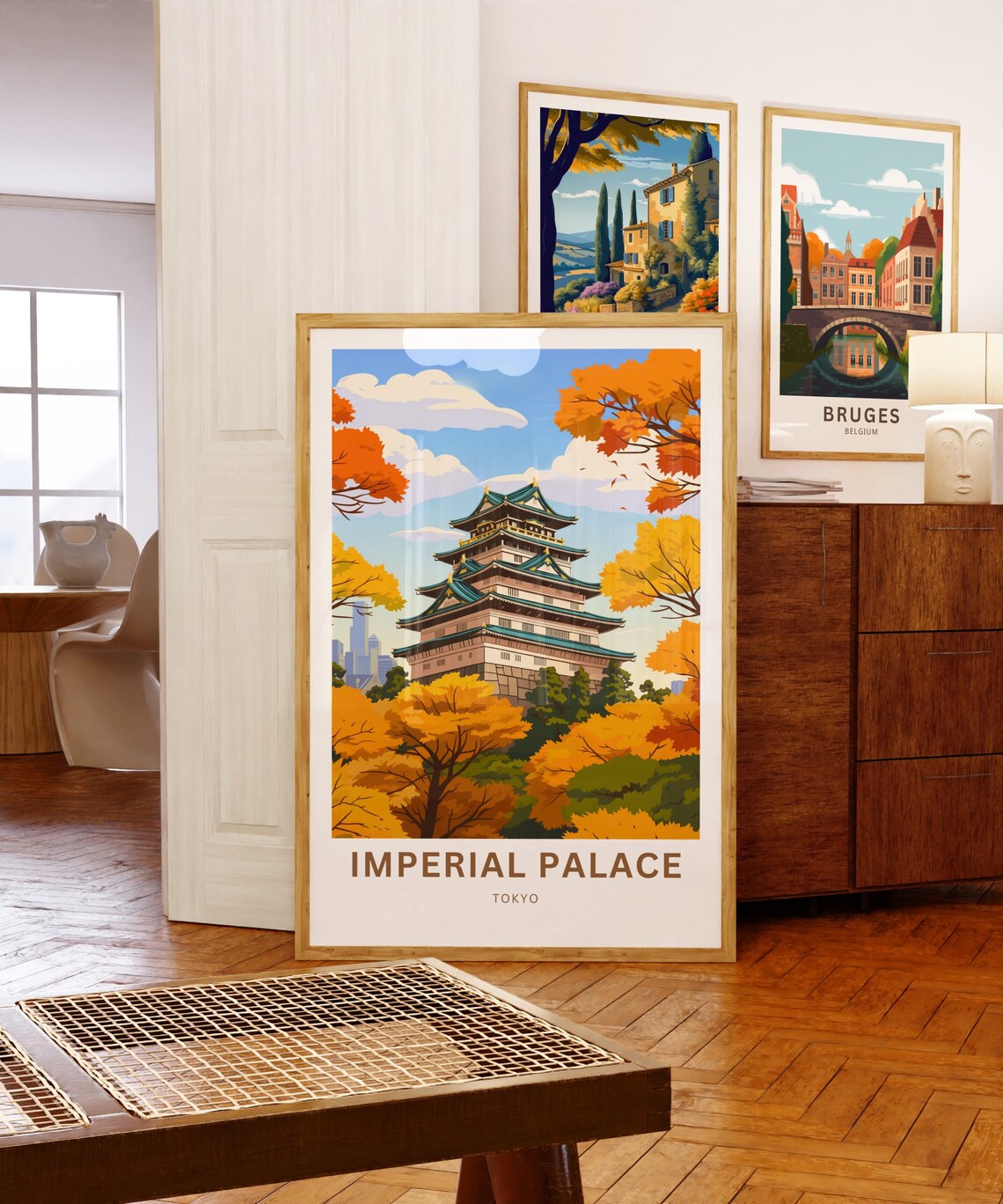 Tokyo Imperial Palace Autumn Castle Tower Travel Poster Japan City Art - Image 5