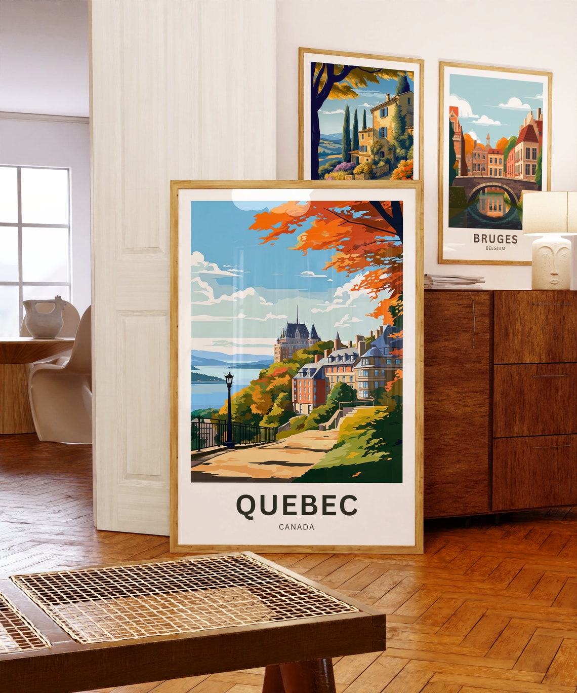 Quebec Canada Autumn Terrace Chateau View Personalized Travel Poster - Image 5