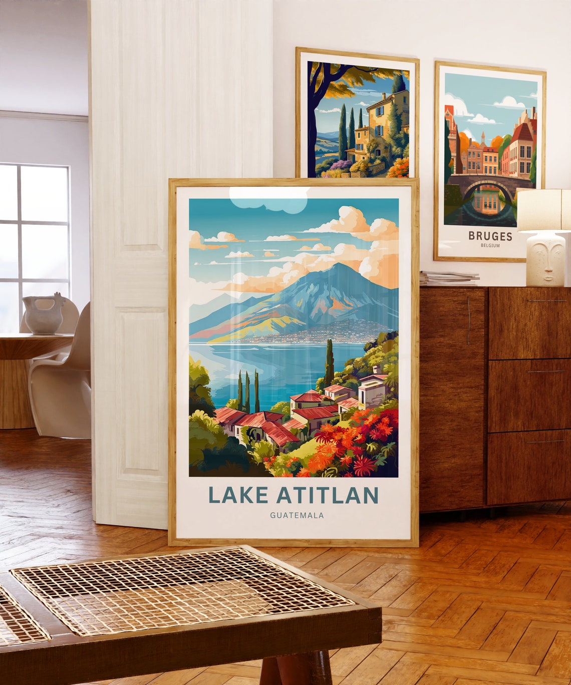 Lake Atitln Travel Print Lake Atitln Poster Guatemala Wall Art Framed Present Gift Mexico Present - Image 5