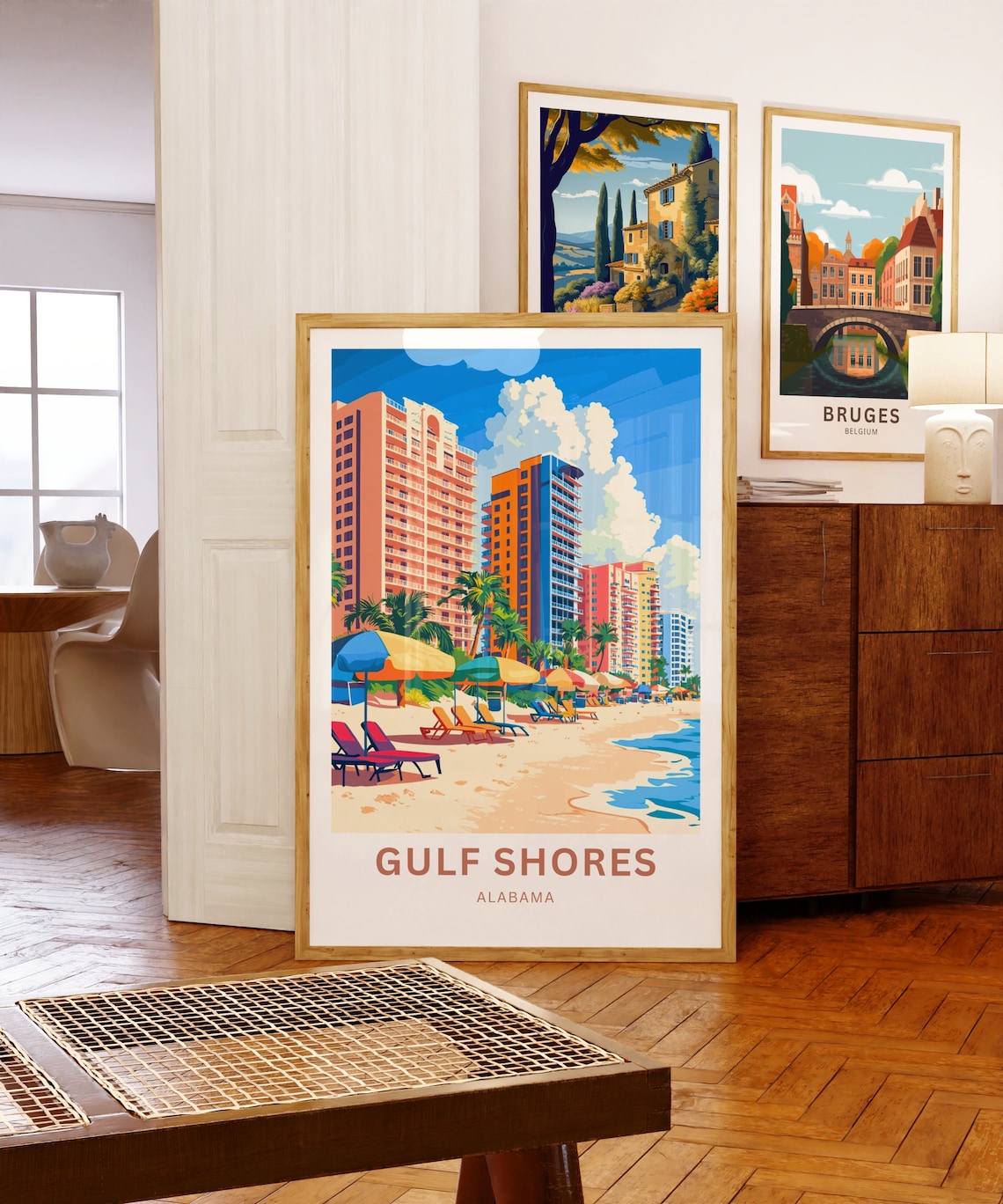 Gulf Shores Alabama Beachfront Condos Umbrellas Travel Poster - Image 5