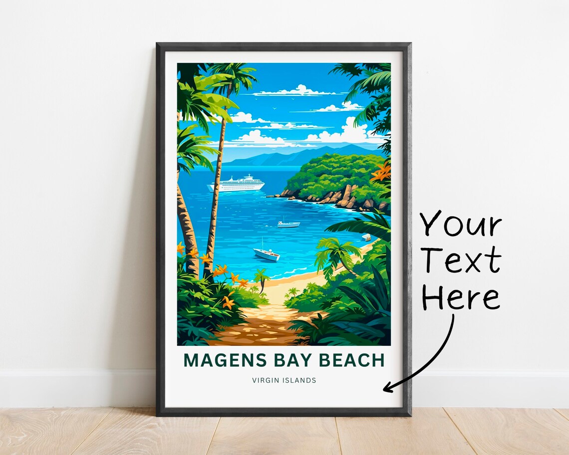 Personalized Magens Bay Beach Cruise Ship Cove Custom Poster