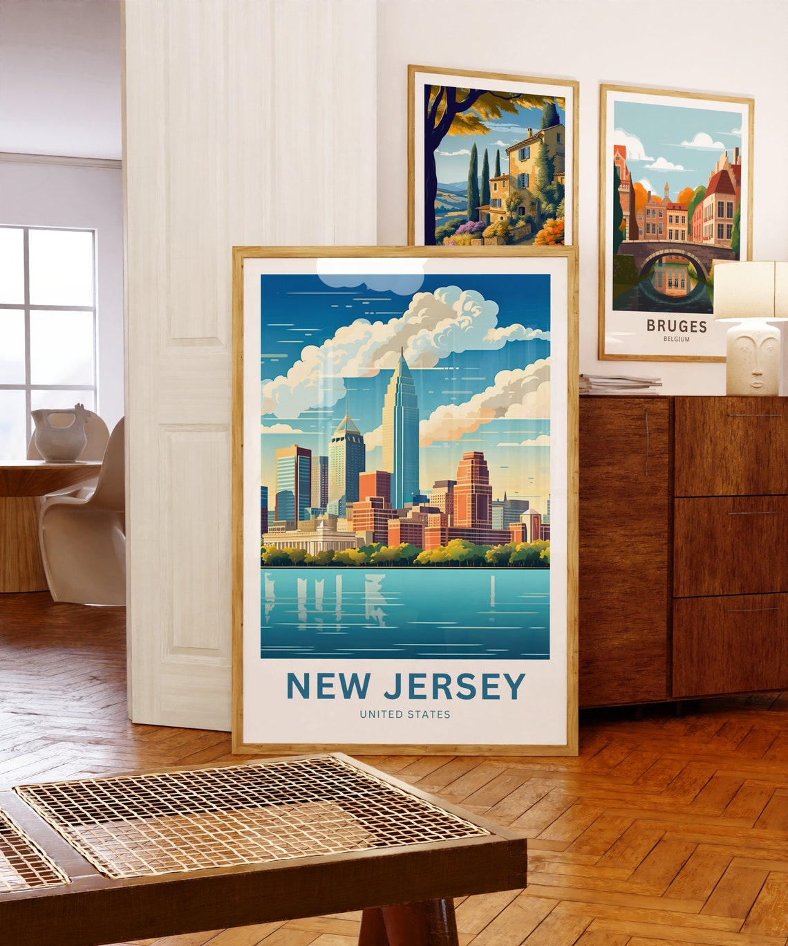 Personalized New Jersey Daytime Skyline Waterfront Park Poster - Image 5