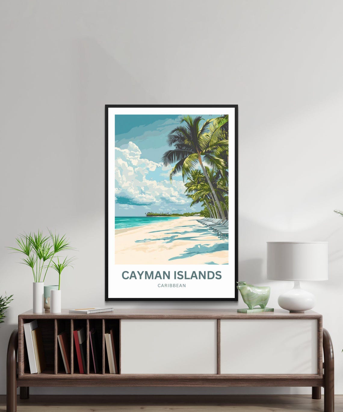 Personalized Cayman Islands Caribbean Palm Beach Travel Poster - Image 4