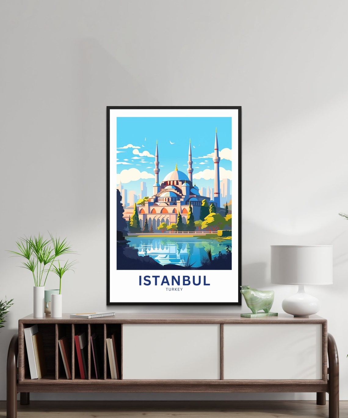 Personalized Istanbul Turkey Grand Mosque Minarets Custom Poster - Image 2