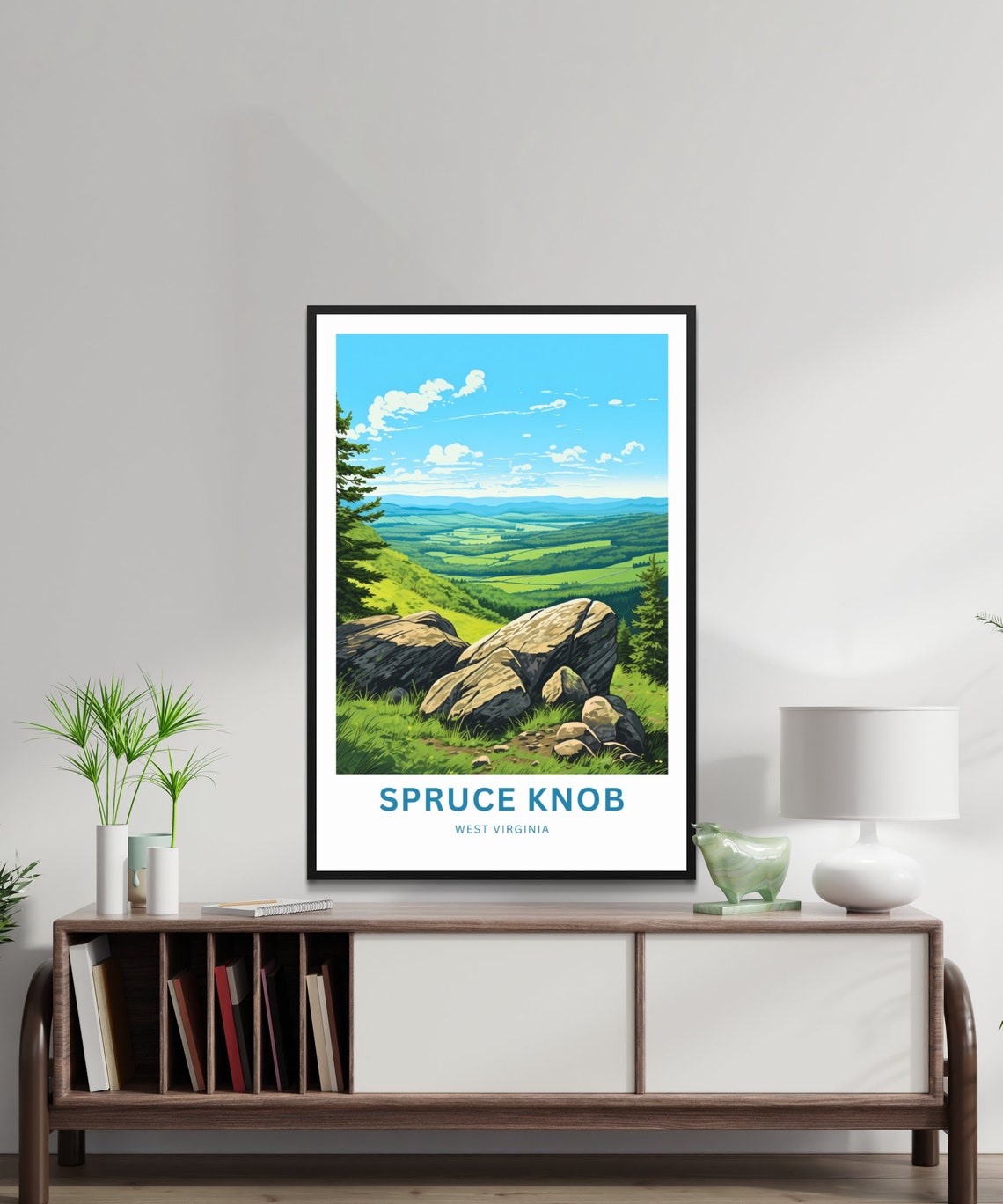 Personalized Spruce Knob West Virginia Summit View Travel Poster - Image 2