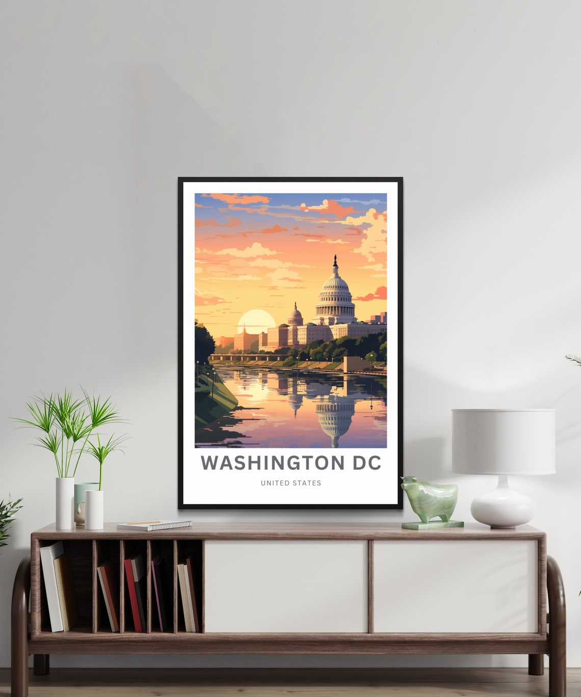 Personalized Washington DC Poster with US Capitol Sunset View Art - Image 2