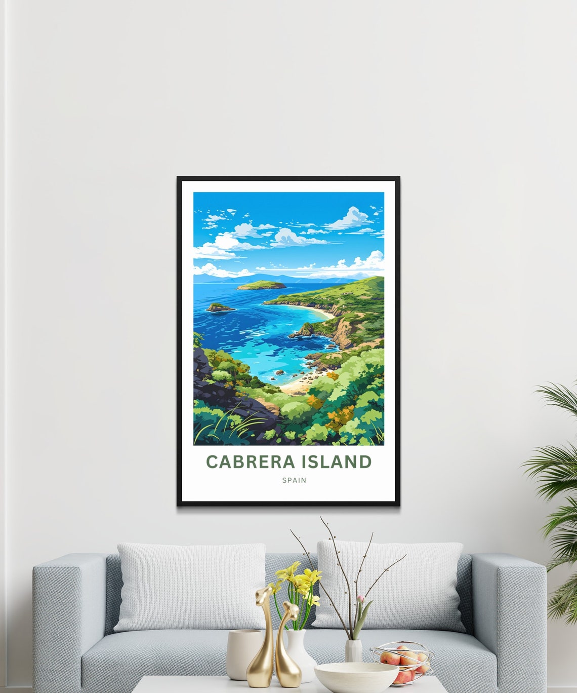Personalized Cabrera Island Spain Turquoise Coast Travel Poster - Image 2