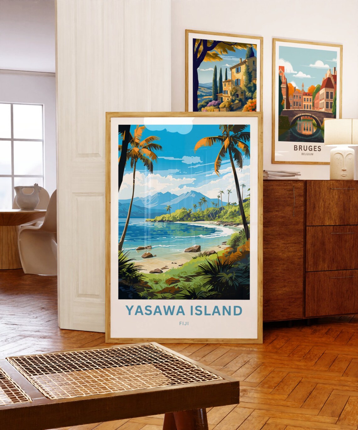 Yasawa Island Fiji Palm Beach Sunny Custom Tropical Travel Poster - Image 5