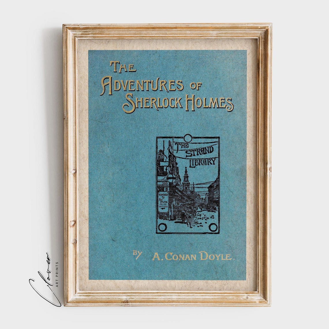 The Adventures of Sherlock Holmes Classic Blue Book Cover Art Print