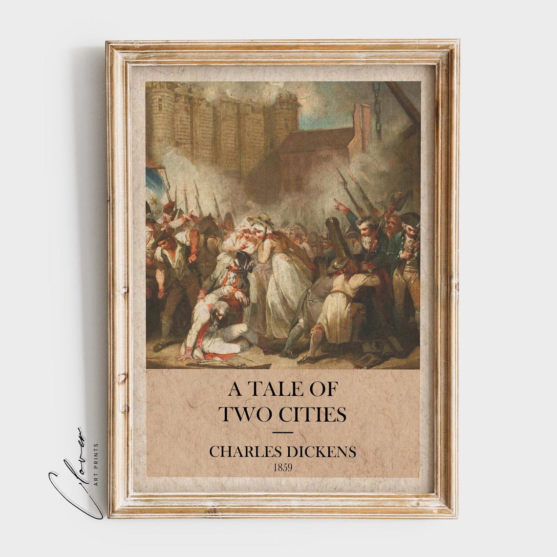A Tale of Two Cities Charles Dickens 1859 Revolution Scene Poster