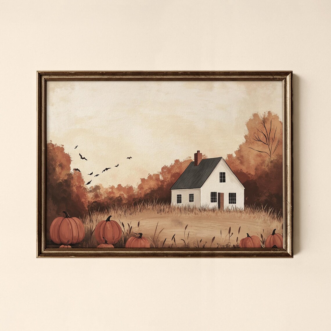 Thanksgiving Cottage Print Holiday Wall Art Bathroom Collected Prints Cpl694