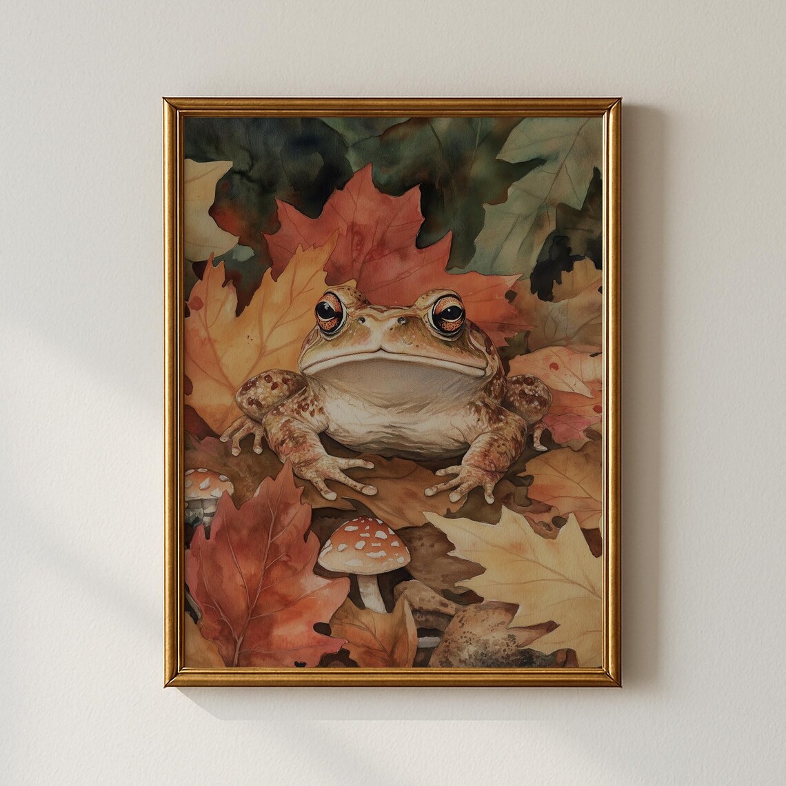 Vintage Autumn Toad Print Nature Wall Art Living Room Decor Collected Prints Cpp596