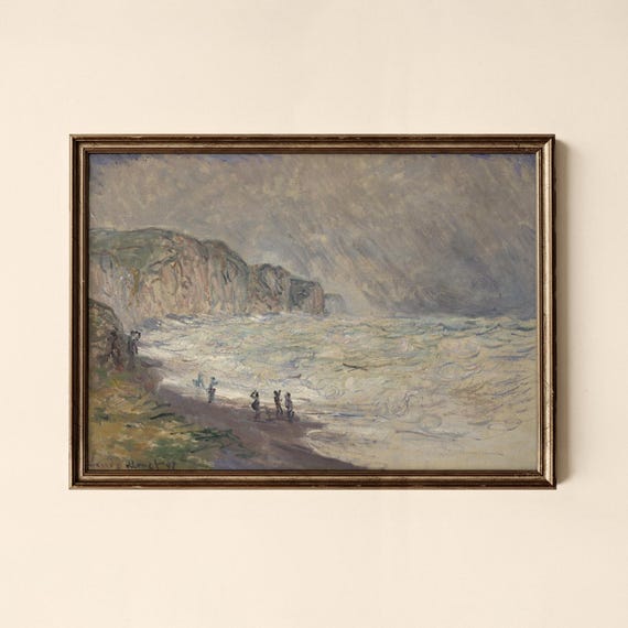 Vintage Moody Coastal Cliffs Print Living Room Decor Wall Art Collected Prints Cpl296