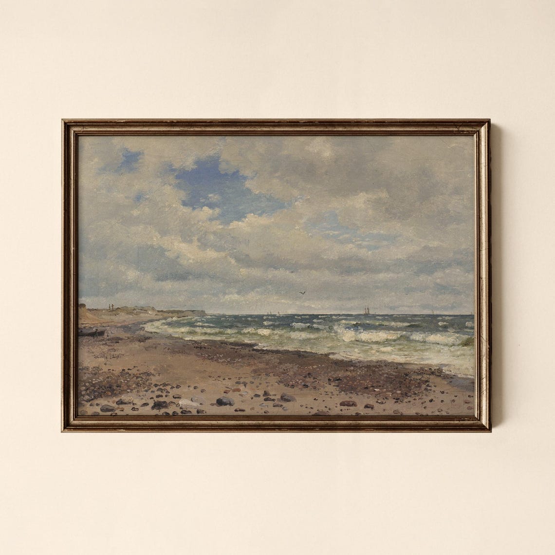 Vintage Moody Coastal Shore Print Living Room Decor Wall Art Collected Prints Cpl342
