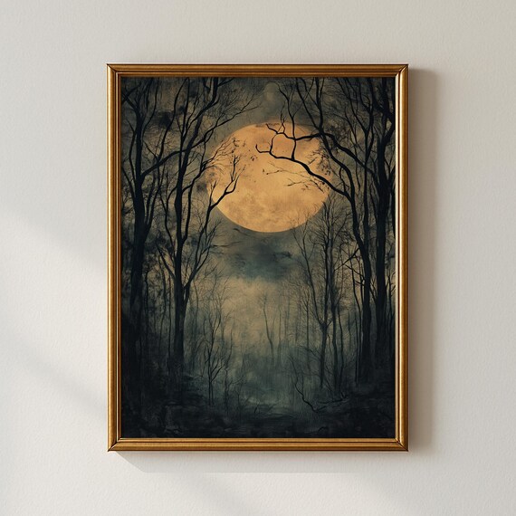 Vintage Moon Print Landscape Wall Art Living Room Decor Collected Prints Cpp605