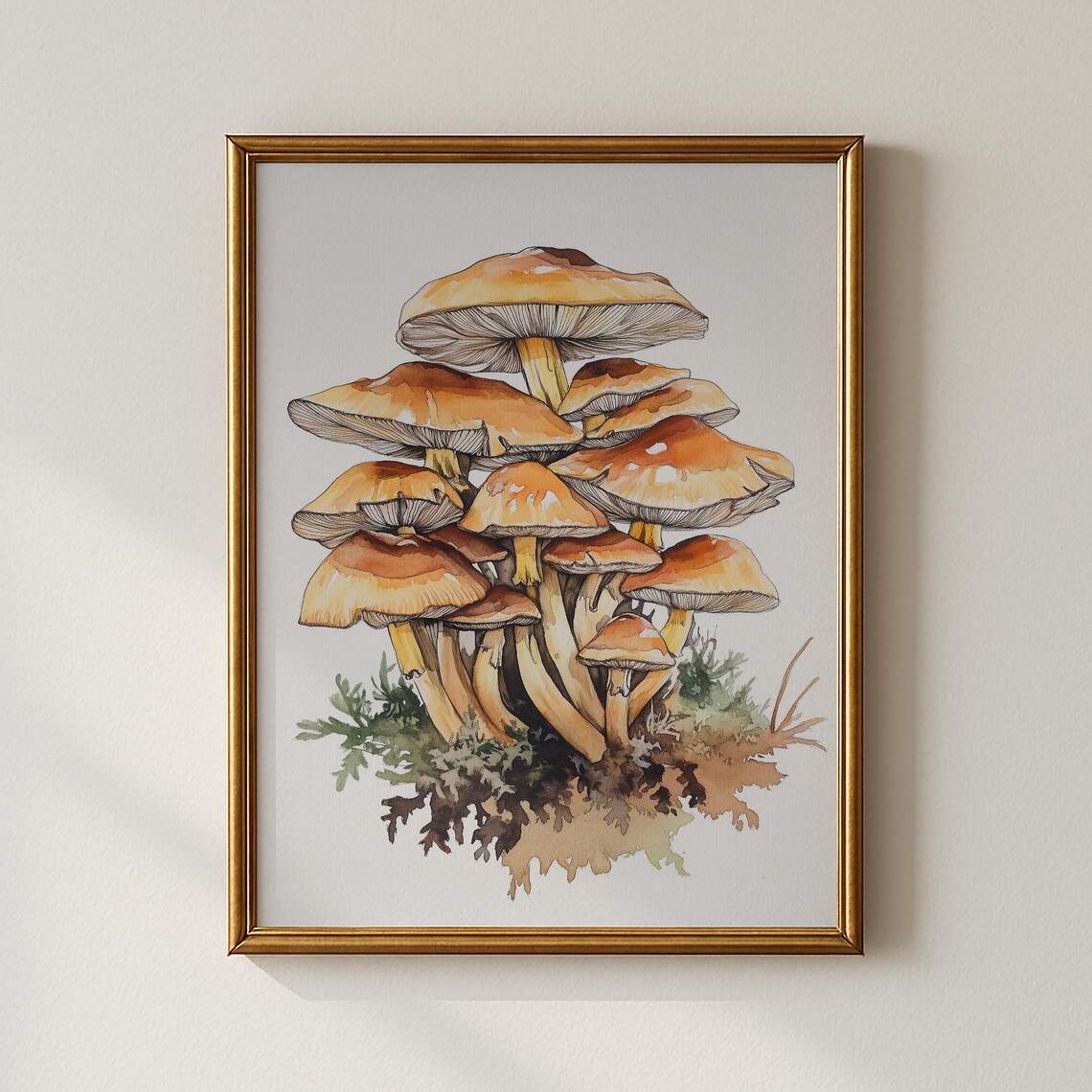 Vintage Mushroom Print, Nature Office Wall Art