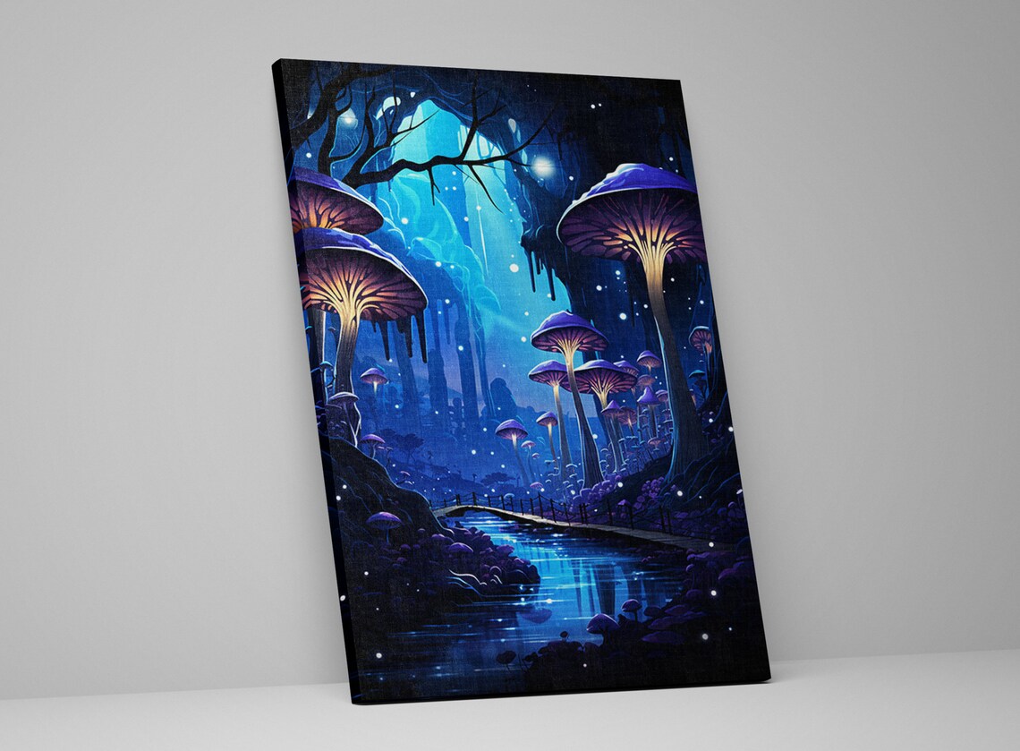 Into The Unknown Mystical Mushroom Forest, Art Print - Image 5