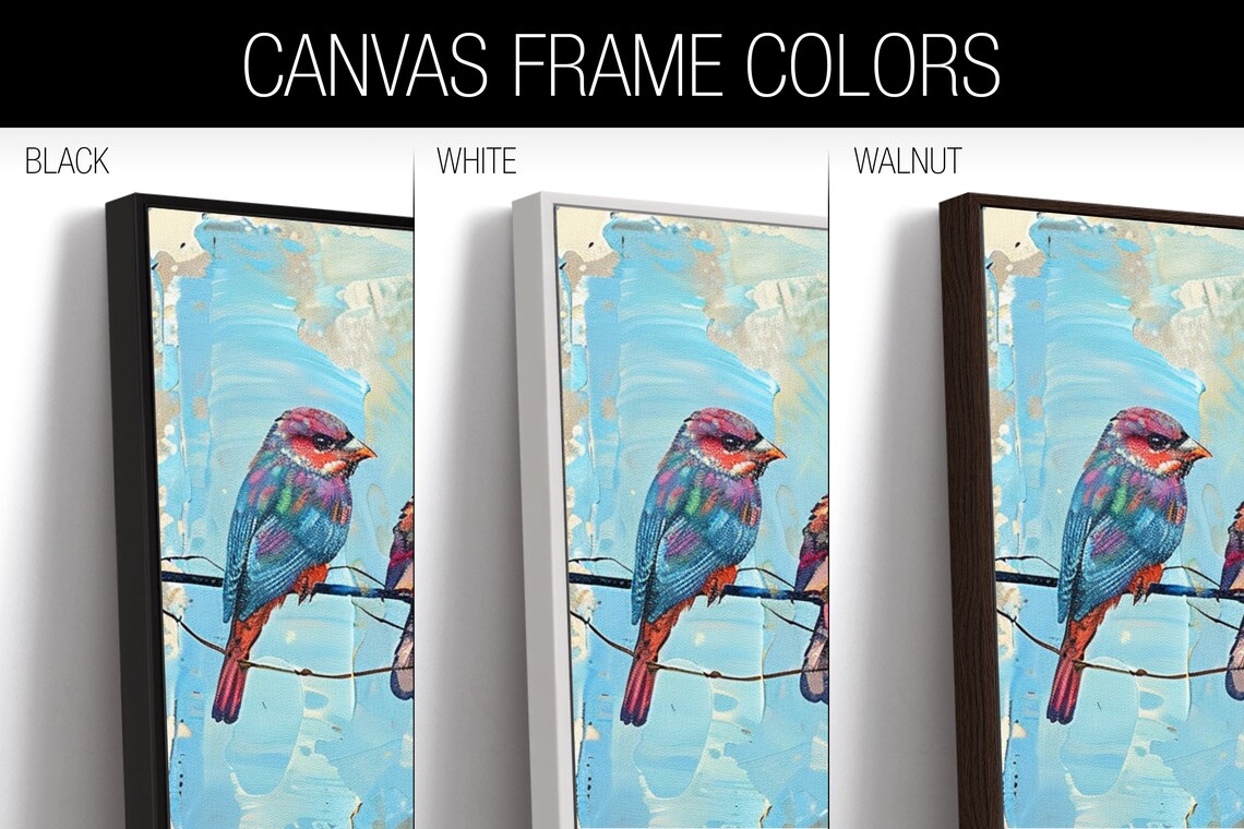 Colorful Birds on a Wire, Panoramic Wall Art Print - Image 2