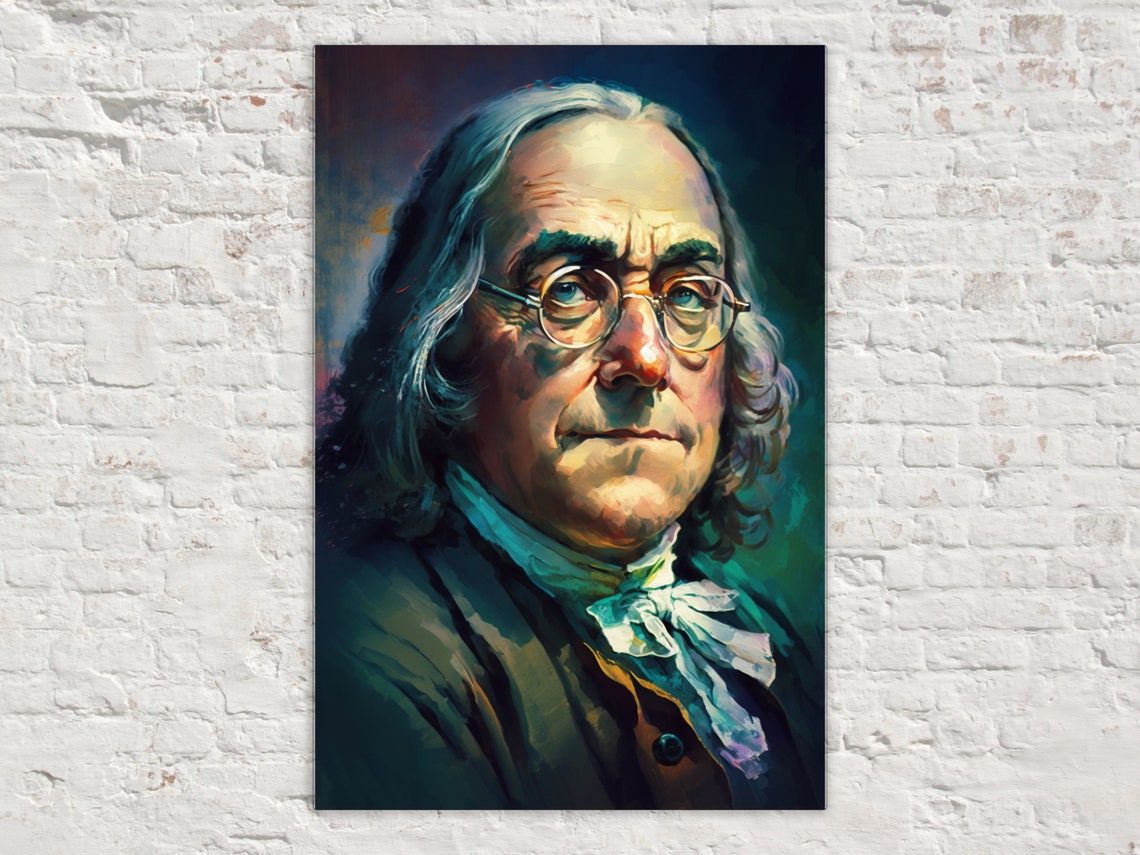 Benjamin Franklin Portrait Painterly Historical Founding Father Print