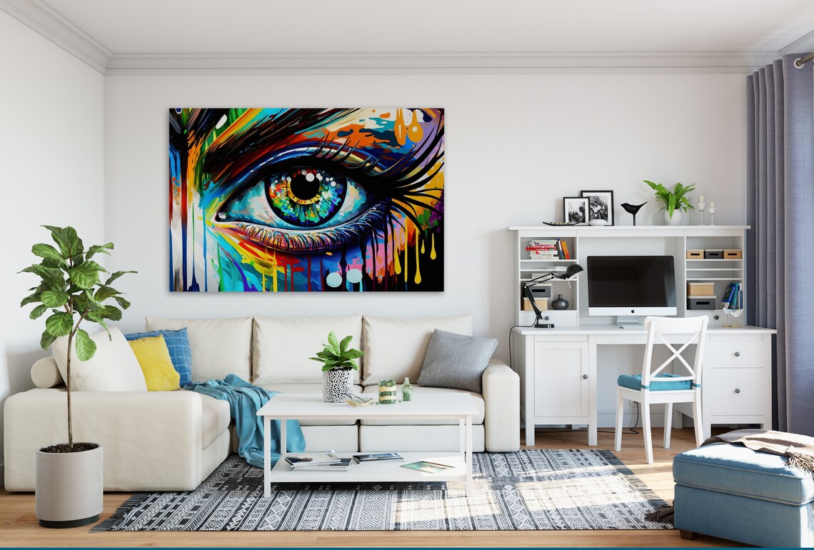 Painted Eye Pop Art Wall Art Print, Drip Trip - Image 2