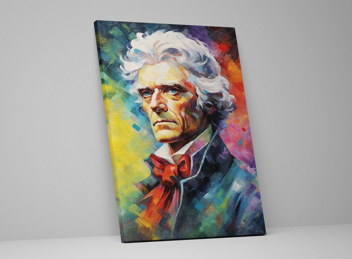 Thomas Jefferson Mosaic Style Portrait Red Cravat History Art Poster - Image 5