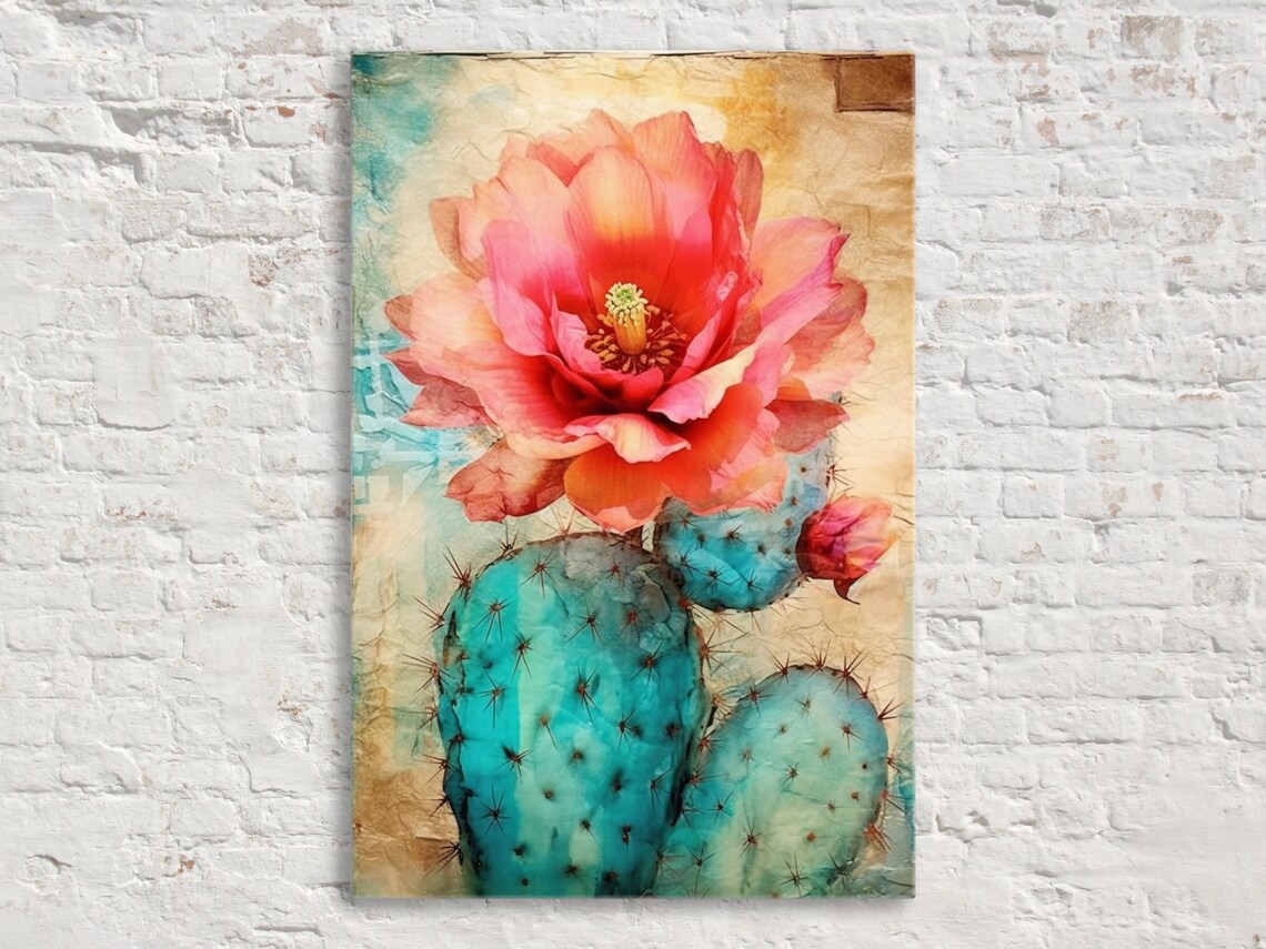 Rustic Pueblo Charm Mexican Desert Flower Art Print