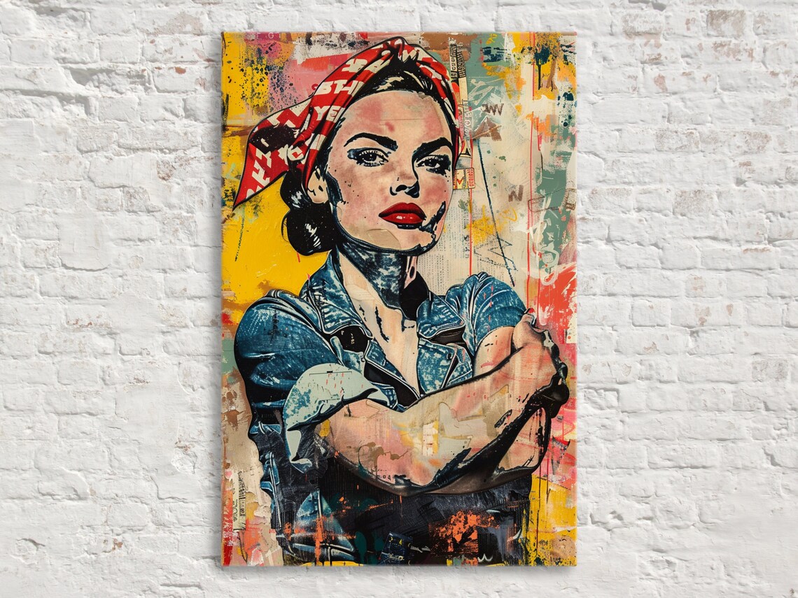 Rosie The Riveter Street Art Abstract Poster Print