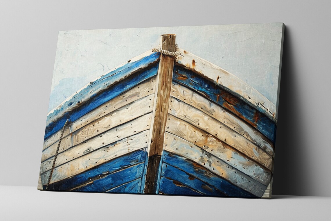 Sailing Dreams Vintage Blue Boat Wall Art Print - Image 5