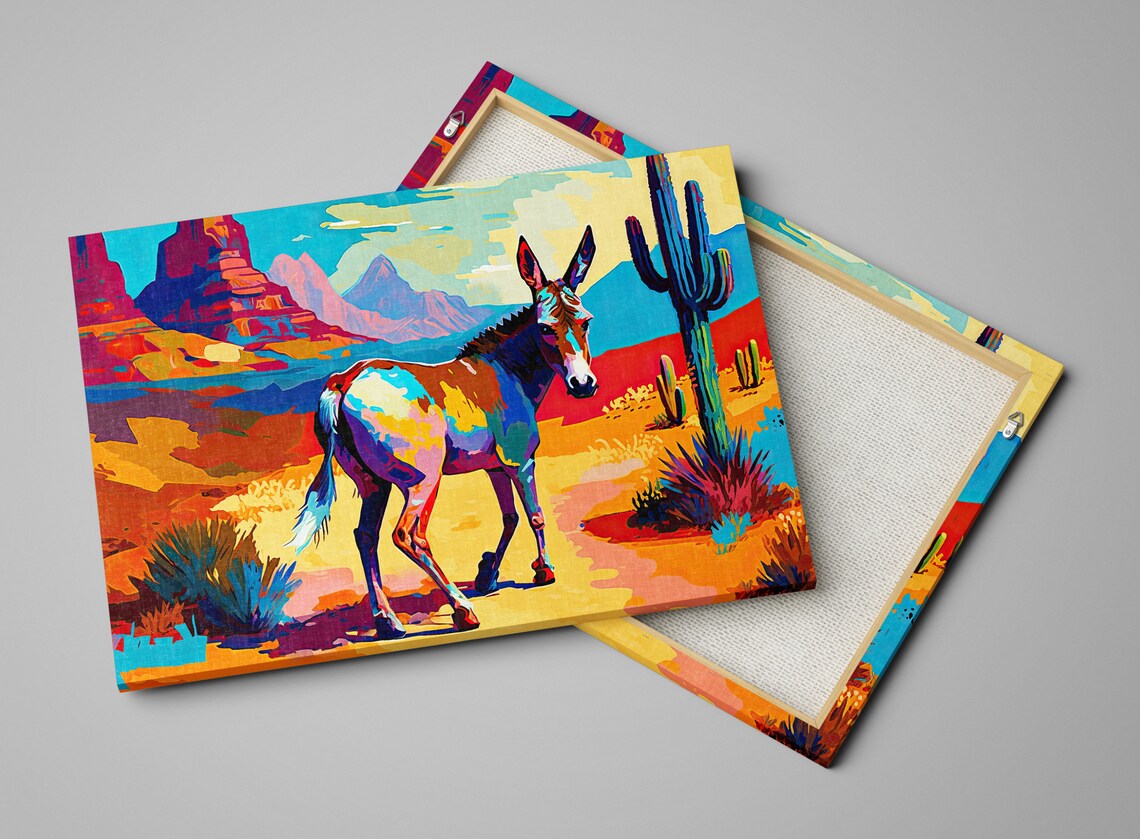 Desert Donkey Southwest Wildlife Wall Art Print - Image 2