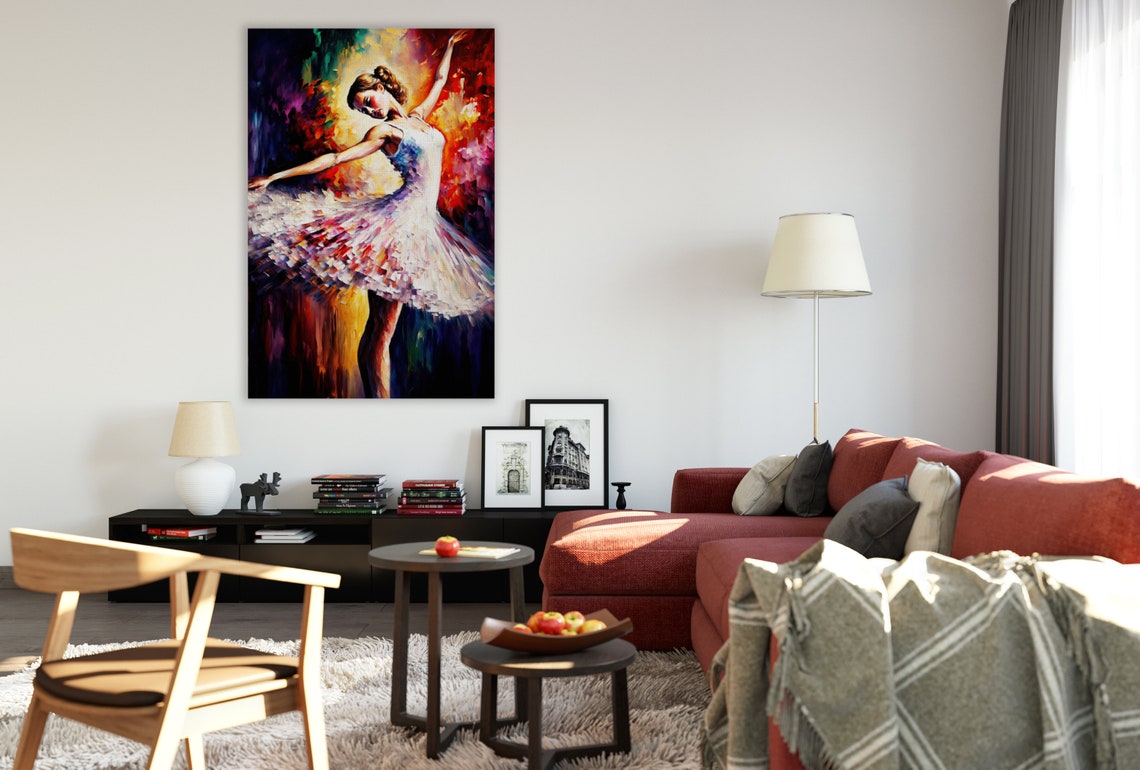 Colorful Ballerina Dancing Spinning Tutu Ballet Dancer Painting Poster - Image 2