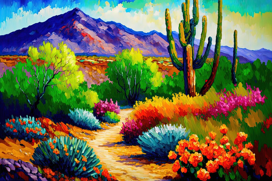 Colorful Desert Scene Art Print, Southwest Style - Image 5