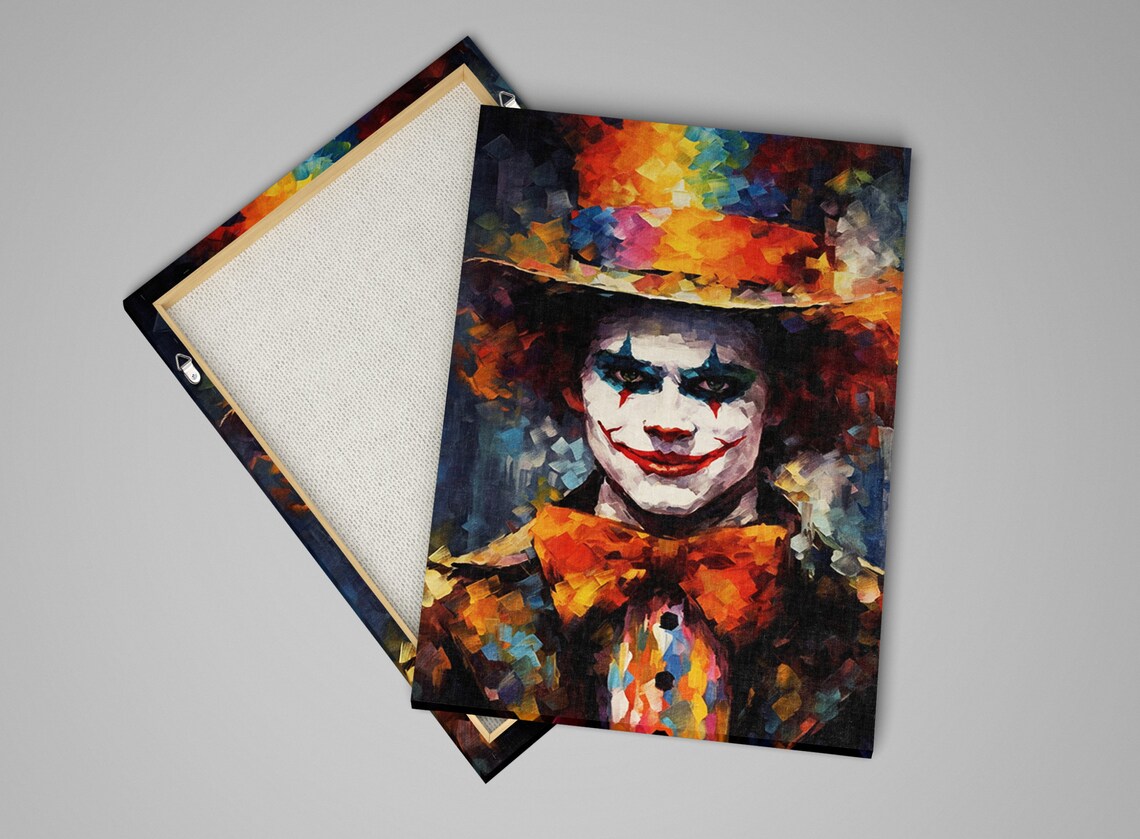 Scary Clown Portrait Colorful Top Hat Creepy Halloween Circus Poster - Image 4