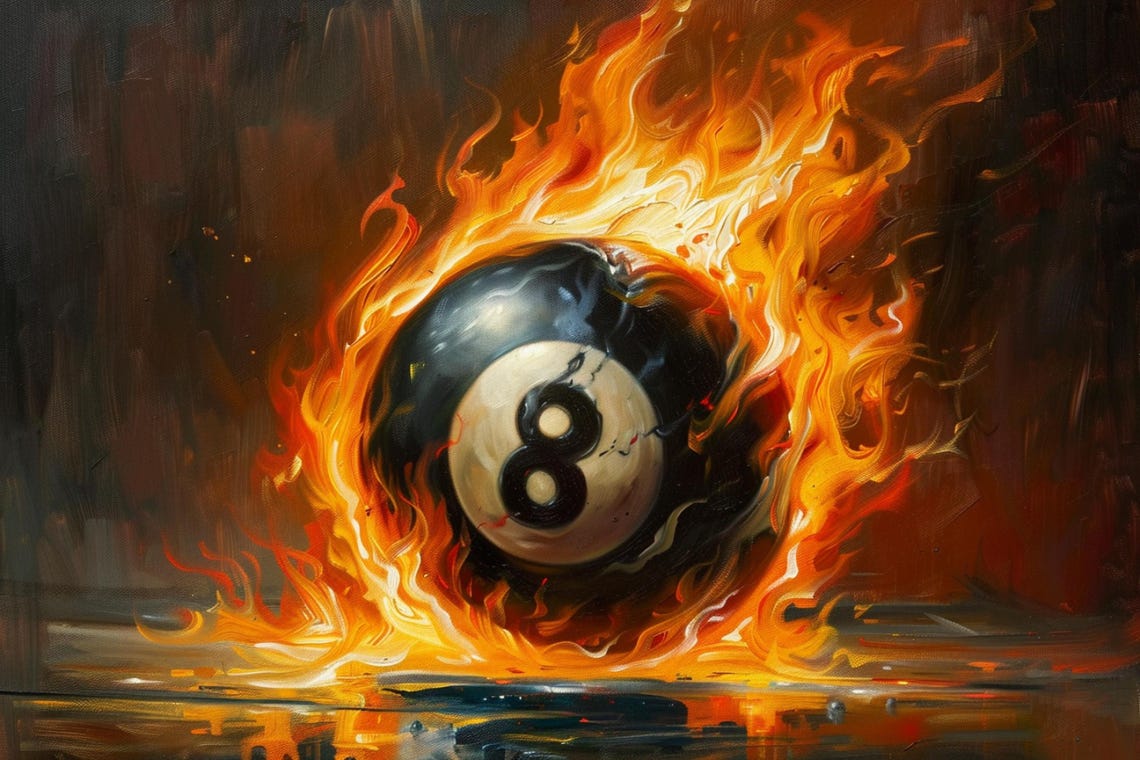Flaming 8 Ball On Fire Billiards Art Game Room Bar Man Cave Wall Art - Image 5