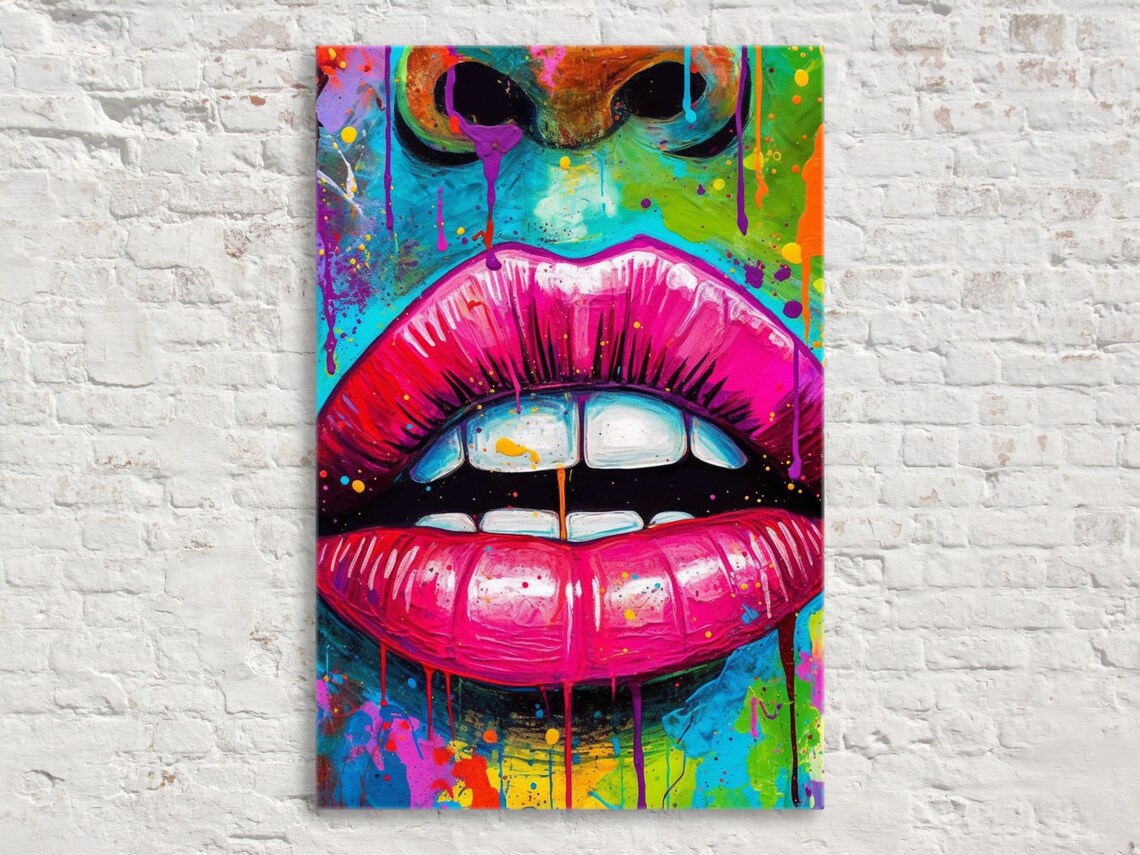 Luscious Lips Abstract Art Print, Women's Allure