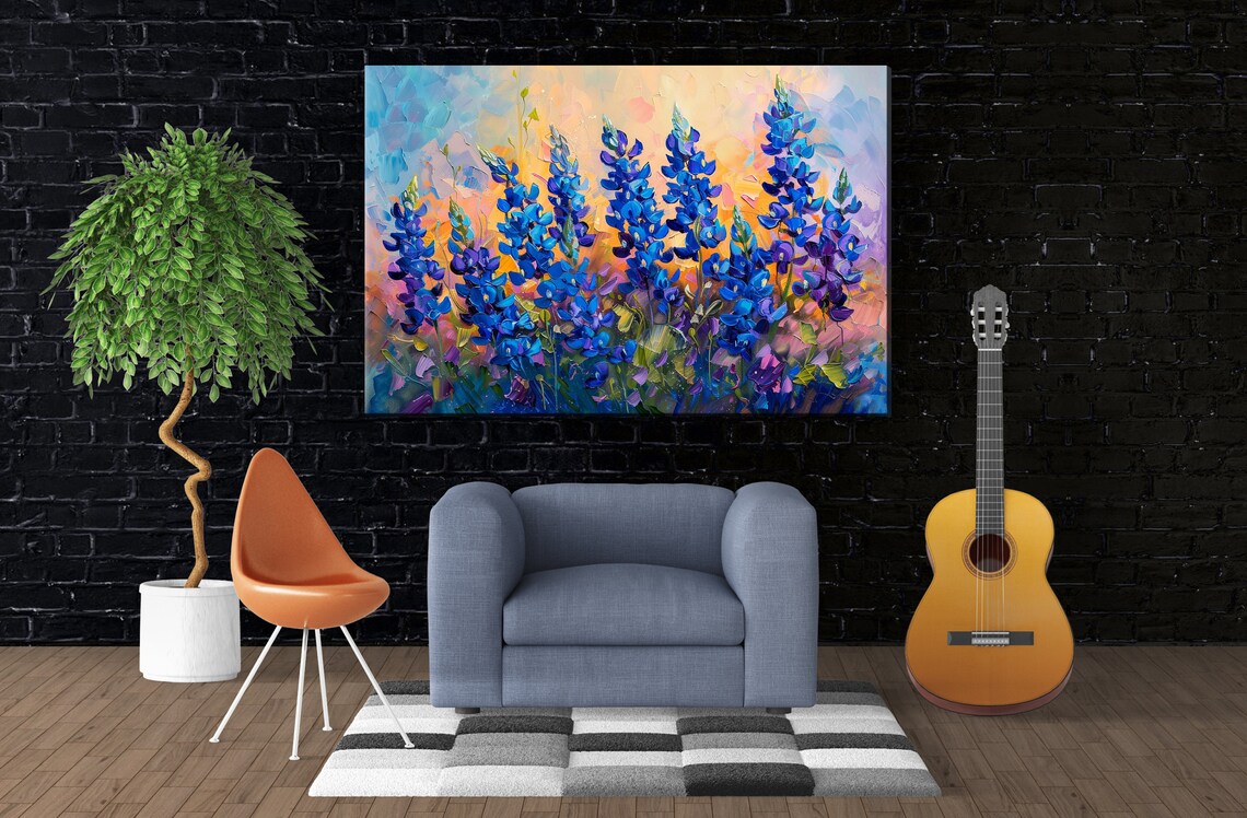 Hill Country Harmony Bluebonnet Meadow Poster Print - Image 2